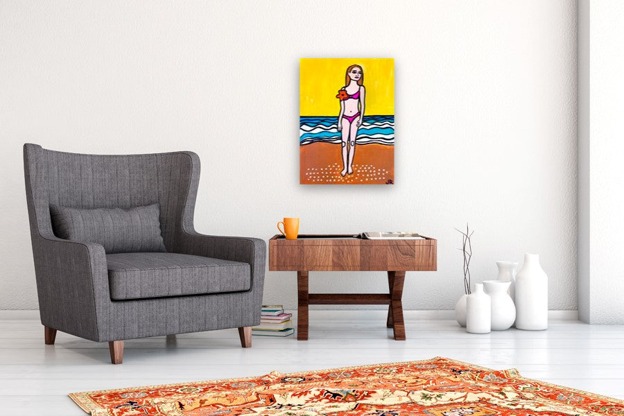 Girl on Beach by Jessica JH Roller |  In Room View of Artwork 