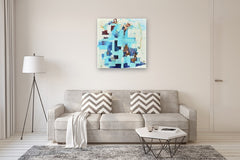 Original art for sale at UGallery.com | Breath of Twilight by Cynthia Ligeros | $3,100 | mixed media artwork | 36' h x 36' w | thumbnail 5