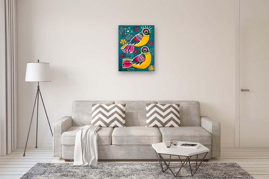 Decorated Birds by Jessica JH Roller |  In Room View of Artwork 