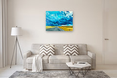 Original art for sale at UGallery.com | Massive Blues by Renee Noel | $3,975 | acrylic painting | 30' h x 40' w | thumbnail 5