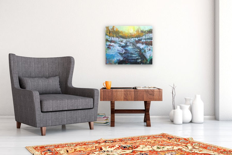 Winter Brook by Janet Dyer |  In Room View of Artwork 