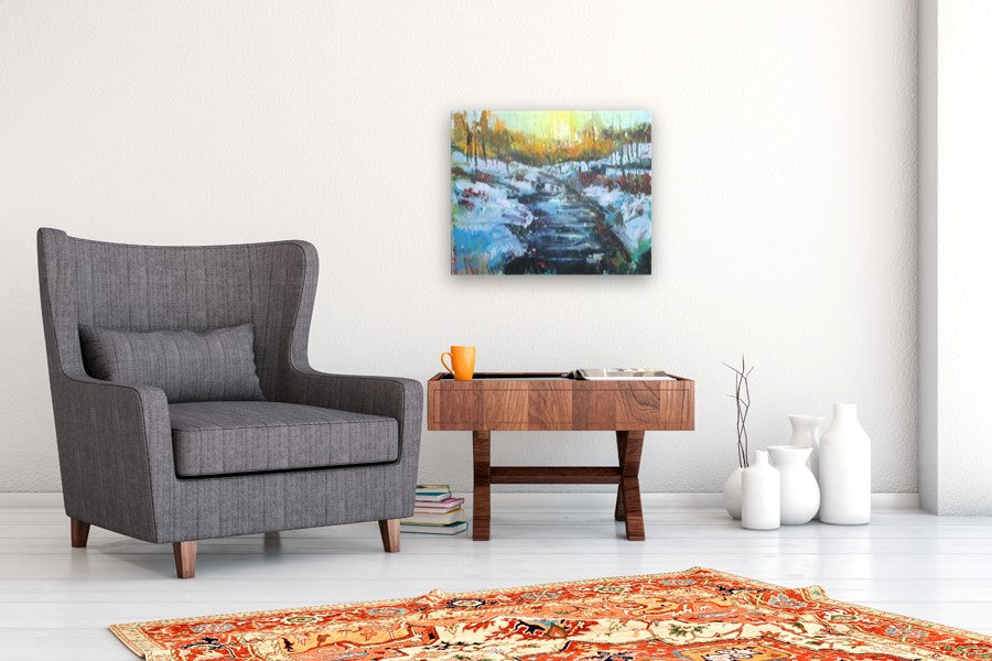 Winter Brook by Janet Dyer |  In Room View of Artwork 