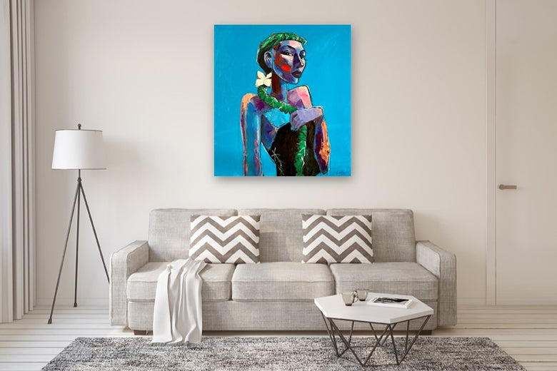 White Petal, Blue Hour by Allen Wittert |  In Room View of Artwork 