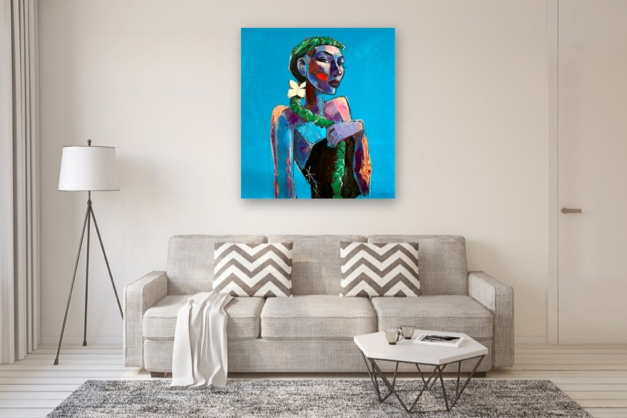 White Petal, Blue Hour by Allen Wittert |  In Room View of Artwork 