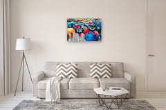 Original art for sale at UGallery.com | Street Under the Rain. New York by Stanislav Sidorov | $1,800 | oil painting | 24' h x 36' w | thumbnail 5