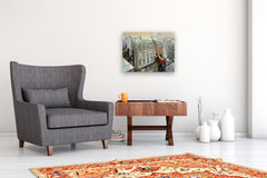 Original art for sale at UGallery.com | View From a Balcony by Bertrand Girard | $2,225 | mixed media artwork | 18' h x 23' w | thumbnail 5