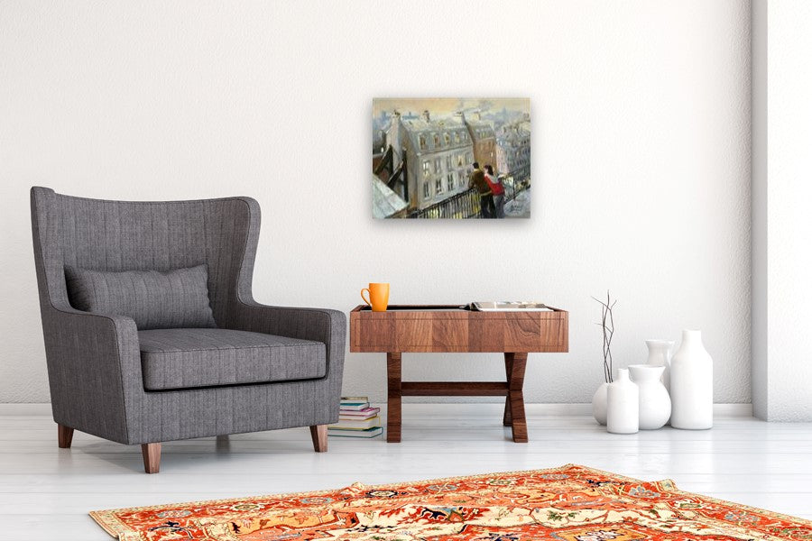 View From a Balcony by Bertrand Girard |  In Room View of Artwork 