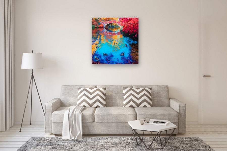 Ducks in Central Park, New York by Stanislav Sidorov |  In Room View of Artwork 