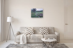 Original art for sale at UGallery.com | Farm Road by Shuxing Fan | $1,575 | oil painting | 22' h x 28' w | thumbnail 5