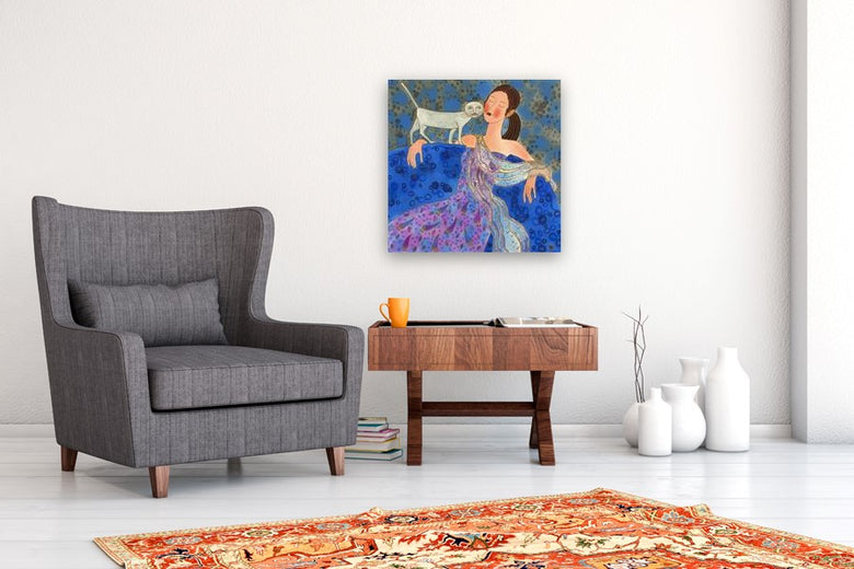 How To Be Happy Girl by Yelena Sidorova |  In Room View of Artwork 