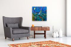 Original art for sale at UGallery.com | Night Lights by Robert Hofherr | $1,150 | acrylic painting | 24' h x 24' w | thumbnail 5