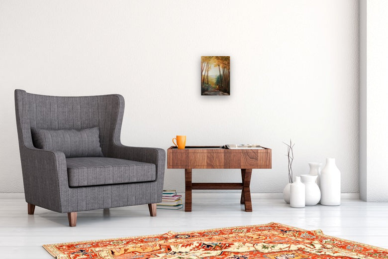 Tree Over River by Carolyn Steward |  In Room View of Artwork 