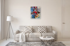 Original art for sale at UGallery.com | Abstract Red Turtle by Voskan Galstian | $1,575 | acrylic painting | 30' h x 24' w | thumbnail 5