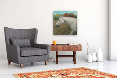 Original art for sale at UGallery.com | Kintsugi Horse - The Beautiful Changes by Jennifer Ross | $1,250 | mixed media artwork | 24' h x 24' w | thumbnail 5