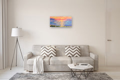 Original art for sale at UGallery.com | Beyond the Sunset by Gulshaba Abbasova | $1,700 | oil painting | 15.7' h x 31.5' w | thumbnail 5