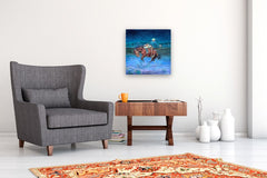 Original art for sale at UGallery.com | Midnight Rider by Alana Clumeck | $650 | oil painting | 20' h x 20' w | thumbnail 5