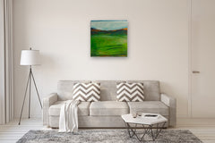 Original art for sale at UGallery.com | Summer Fields by Kajal Zaveri | $2,500 | acrylic painting | 30' h x 30' w | thumbnail 5