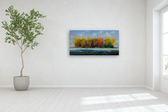 Original art for sale at UGallery.com | Tranquil Day by George Peebles | $4,200 | oil painting | 30' h x 60' w | thumbnail 5