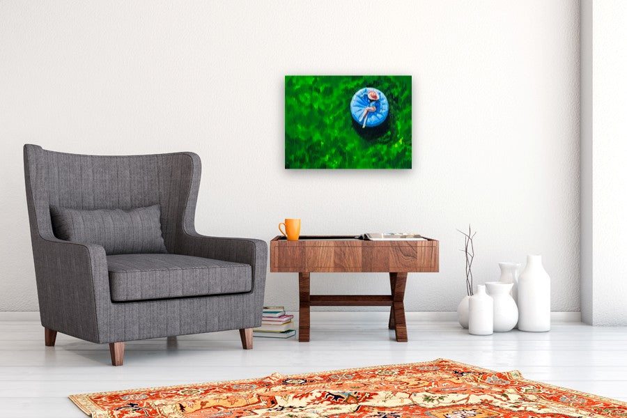 Echoes of Peace in Green and Blue by Warren Keating |  In Room View of Artwork 