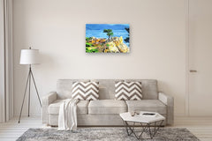 Original art for sale at UGallery.com | Costal Impressions - The Lone Cypress by John Jaster | $1,300 | acrylic painting | 24' h x 36' w | thumbnail 5