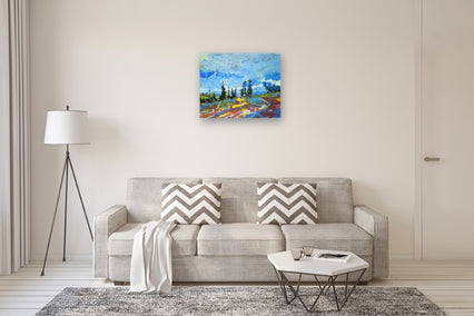 acrylic painting by Kip Decker titled Ridge Top View 2