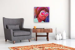 Original art for sale at UGallery.com | Shades in Hot Pink by Leticia Lacy | $1,550 | acrylic painting | 24' h x 24' w | thumbnail 5