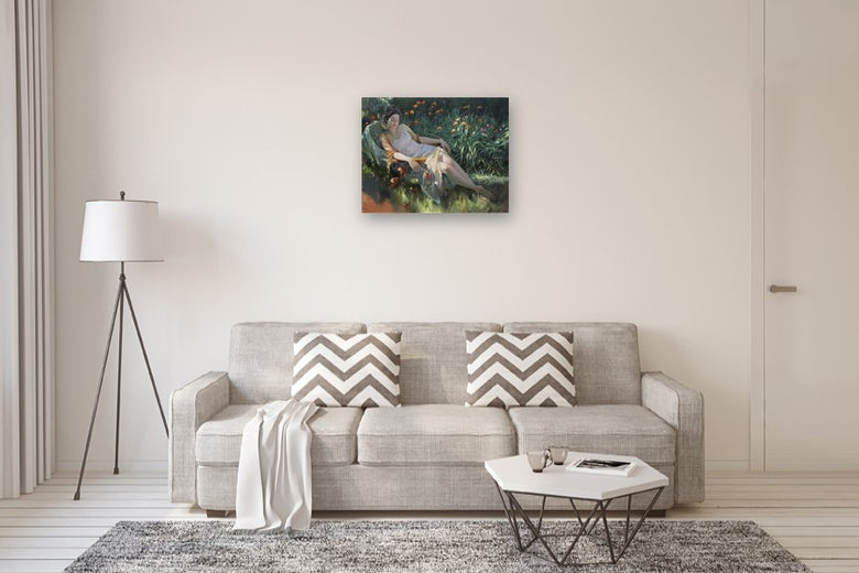 Lillies and Lace by Richard Johnson |  In Room View of Artwork 