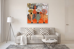 Original art for sale at UGallery.com | The Red Temple by Mary Pratt | $3,600 | oil painting | 48' h x 48' w | thumbnail 5