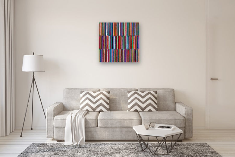 Triple Stripes B by Janet Hamilton |  In Room View of Artwork 
