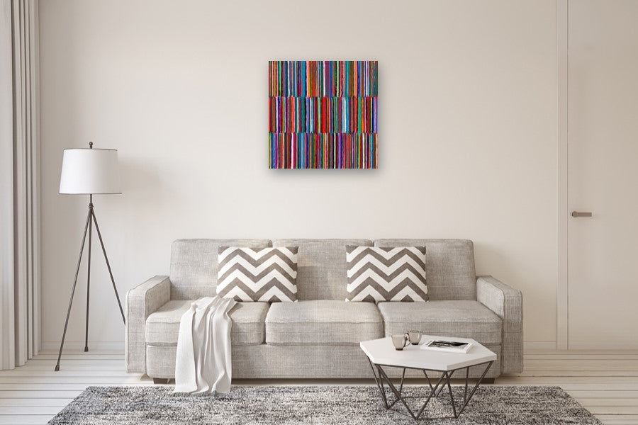 Triple Stripes B by Janet Hamilton |  In Room View of Artwork 