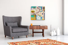 Original art for sale at UGallery.com | Da Vinci's Beard (II) by Chus Galiano | $1,100 | mixed media artwork | 23.6' h x 23.6' w | thumbnail 5