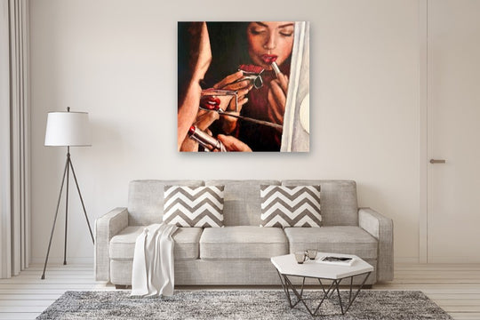 Lipstick Promises by Nava Lundy |  In Room View of Artwork 