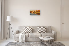 Original art for sale at UGallery.com | Autumn's Breath by Aruna Rao | $1,425 | oil painting | 14' h x 26' w | thumbnail 5