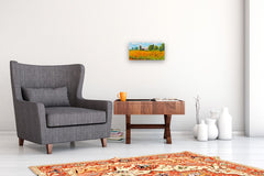 Original art for sale at UGallery.com | Field of Sunflowers by Karen d’Angeac Mihm | $375 | oil painting | 8' h x 16' w | thumbnail 5