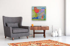 Original art for sale at UGallery.com | The Carnival by Patrick O'Boyle | $750 | mixed media artwork | 24' h x 24' w | thumbnail 5