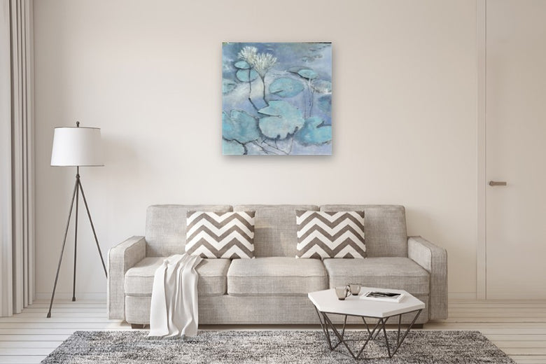 Lily Pad Pond by Mary Pratt |  In Room View of Artwork 