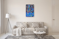 Original art for sale at UGallery.com | The Sirene by Nathalie Gribinski | $2,000 | acrylic painting | 36' h x 24' w | thumbnail 5