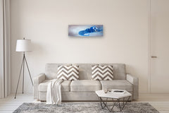 Original art for sale at UGallery.com | Bicycling in Blue by Warren Keating | $2,200 | oil painting | 12' h x 36' w | thumbnail 5