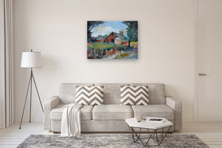Barn and Silos by Kip Decker |  In Room View of Artwork 