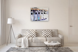 Sashaying Geishas by Mary Pratt |  In Room View of Artwork 