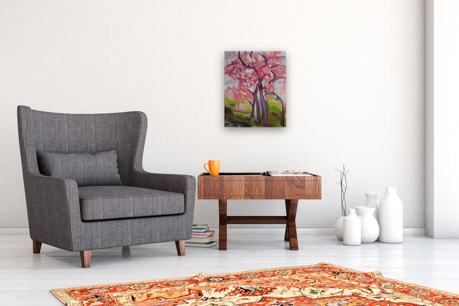 Sweet Melodies Of Cherry Blossoms by Colette Wirz Nauke |  In Room View of Artwork 