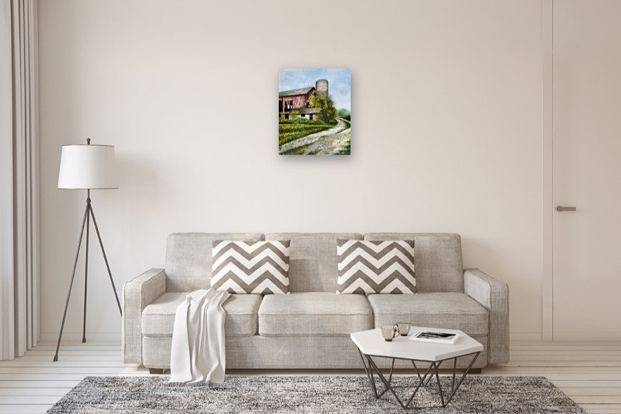 Quiet Country Turn by Vic Roschkov |  In Room View of Artwork 