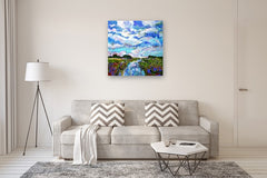 Original art for sale at UGallery.com | Cloud Puffs 1 by Kip Decker | $1,750 | acrylic painting | 36' h x 36' w | thumbnail 5