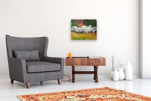 Olive Trees by Building by Janet Dyer |  In Room View of Artwork 