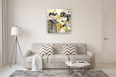 Original art for sale at UGallery.com | Tangled Hearts by Linda Shaffer | $1,500 | mixed media artwork | 36' h x 36' w | thumbnail 5