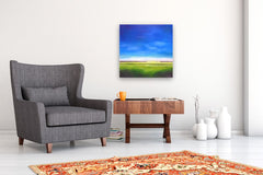 Original art for sale at UGallery.com | Blue Sky Marsh by Nancy Hughes Miller | $950 | oil painting | 24' h x 24' w | thumbnail 5