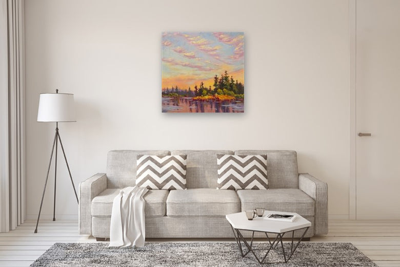 Rose Sunset by Karen E Lewis |  In Room View of Artwork 