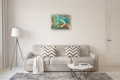 Original art for sale at UGallery.com | Marea Mineral by Fernando Bosch | $2,350 | mixed media artwork | 21.65' h x 27.56' w | thumbnail 5