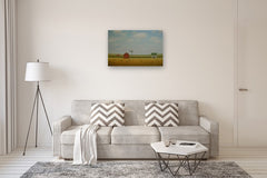 Original art for sale at UGallery.com | Windmill on the Old Farmstead by Sharon France | $1,575 | acrylic painting | 24' h x 36' w | thumbnail 5