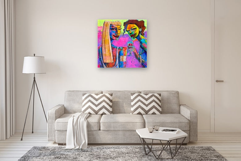 Nightclub Gossip by Allen Wittert |  In Room View of Artwork 